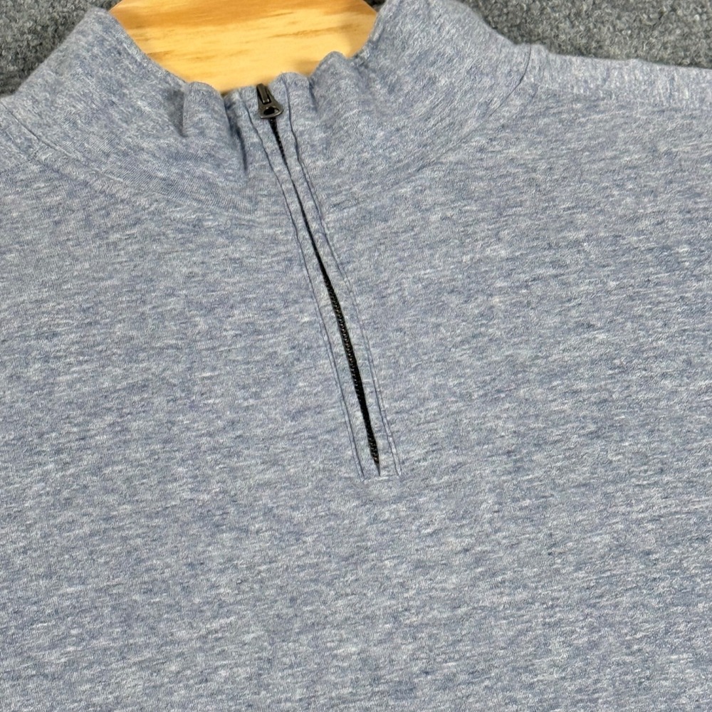 J. Crew Knit Goods 1/4 Zip Pullover Long Sleeve Blue Heathered Top XXL Tall Golf